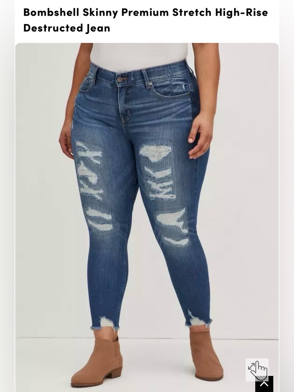 Torrid Bombshell Destructed Skinny Jeans